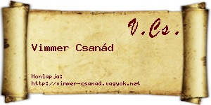 Vimmer Csanád névjegykártya